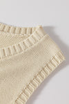 PACK276296-P15-1, Beige Pointelle Detail Solid Color Knit Sweater Vest