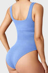 PACK262259-P205-1, Sky Blue Solid Wide Straps U-Neck Sporty Bodysuit
