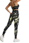 PACK2611621-P220-1, Black Camo Print Thin Straps Bra and Leggings Yoga Set