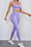 PACK2611625-P408-1, Lilac 2pcs Push up Bra and High Waist Leggings Workout Set