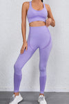 PACK2611625-P408-1, Lilac 2pcs Push up Bra and High Waist Leggings Workout Set