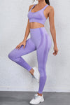 PACK2611625-P408-1, Lilac 2pcs Push up Bra and High Waist Leggings Workout Set