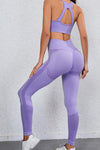 PACK2611625-P408-1, Lilac 2pcs Push up Bra and High Waist Leggings Workout Set