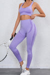 PACK2611625-P408-1, Lilac 2pcs Push up Bra and High Waist Leggings Workout Set
