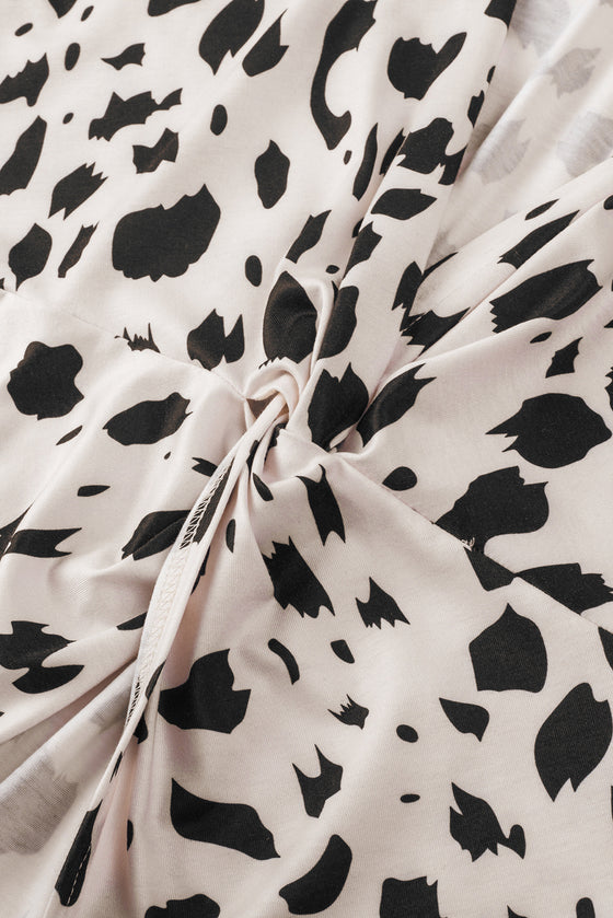 PACK25223608-P1620-1, Khaki Leopard Batwing Sleeve Twist Cutout Back T-Shirt