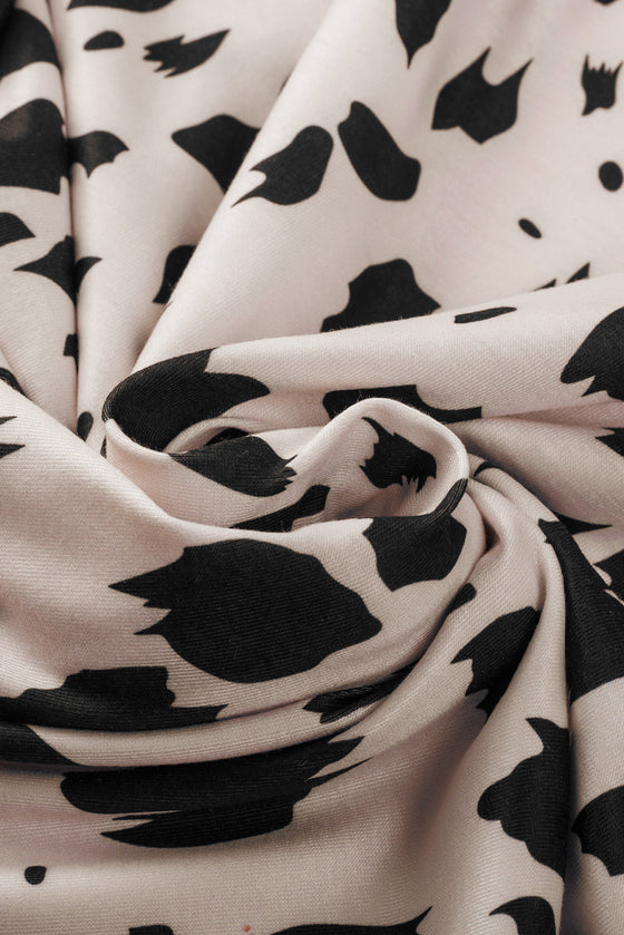 PACK25223608-P1620-1, Khaki Leopard Batwing Sleeve Twist Cutout Back T-Shirt