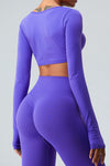 PACK264758-P408-1, Lilac Active Scrunch Long Sleeve Crop Top