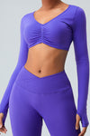 PACK264758-P408-1, Lilac Active Scrunch Long Sleeve Crop Top