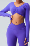 PACK264758-P408-1, Lilac Active Scrunch Long Sleeve Crop Top