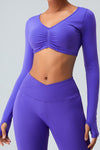 PACK264758-P408-1, Lilac Active Scrunch Long Sleeve Crop Top