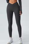 PACK265526-P2-1, Black Crossed Waist Scrunch Seamless Workout Leggings