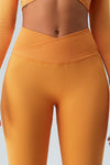 PACK265526-P407-1, Mustard Crossed Waist Scrunch Seamless Workout Leggings