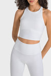 PACK264759-P1-1, White Sports Racerback Cropped Tank