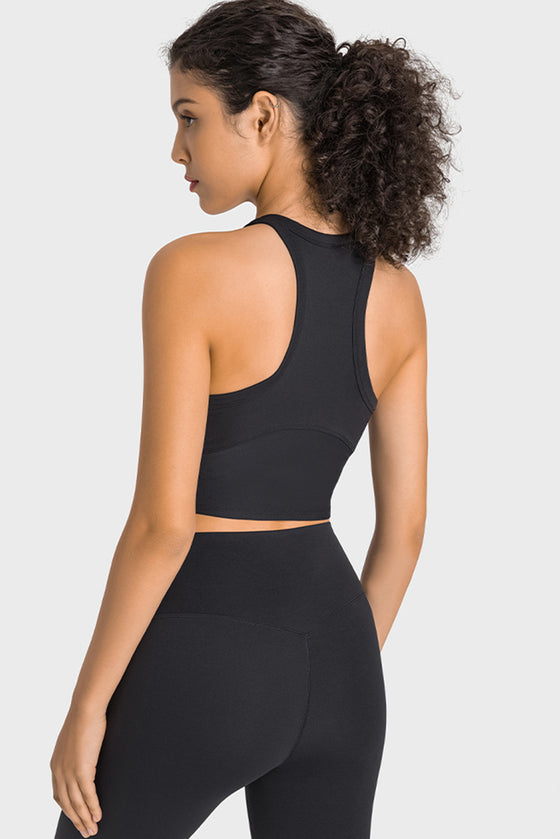 PACK264759-P2-1, Black Sports Racerback Cropped Tank