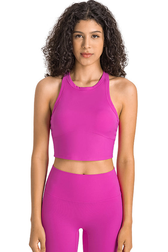 PACK264759-P6-1, Rose Red Sports Racerback Cropped Tank