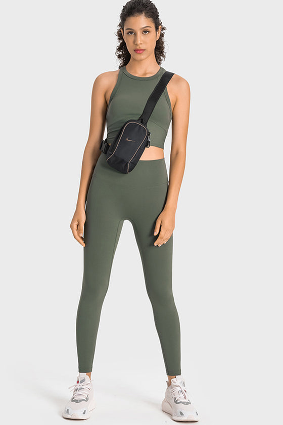 PACK264759-P1609-1, Moss Green Sports Racerback Cropped Tank
