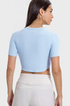 PACK264762-P804-1, Beau Blue Short Sleeve Cropped Yoga Top