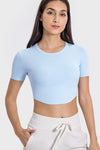 PACK264762-P804-1, Beau Blue Short Sleeve Cropped Yoga Top