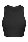 PACK264764-P2-1, Black Round Neck Asymmetrical Hem Active Cropped Tank Top