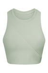 PACK264764-P1209-1, Laurel Green Round Neck Asymmetrical Hem Active Cropped Tank Top