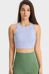 PACK264764-P304-1, Sky Blue Round Neck Asymmetrical Hem Active Cropped Tank Top