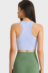 PACK264764-P304-1, Sky Blue Round Neck Asymmetrical Hem Active Cropped Tank Top