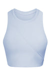 PACK264764-P304-1, Sky Blue Round Neck Asymmetrical Hem Active Cropped Tank Top