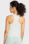 PACK264765-P1-1, White O-Neck Racer Back Athletic Tank Top
