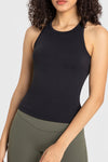 PACK264765-P2-1, Black O-Neck Racer Back Athletic Tank Top