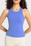 PACK264765-P205-1, Sky Blue O-Neck Racer Back Athletic Tank Top