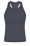 PACK264765-P2011-1, Dark Grey O-Neck Racer Back Athletic Tank Top