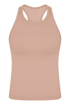 PACK264765-P4016-1, Light French Beige O-Neck Racer Back Athletic Tank Top