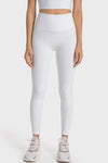 PACK265527-P1-1, White Wide Waistband Seamless Ankle Leggings