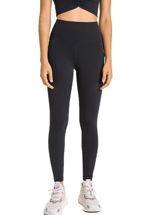 PACK265528-P2-1, Black Side Pockets Seamless Workout Leggings