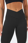 PACK265531-P2-1, Black Ribbed Cross Waistband Butt Lift Yoga Flared Leggings