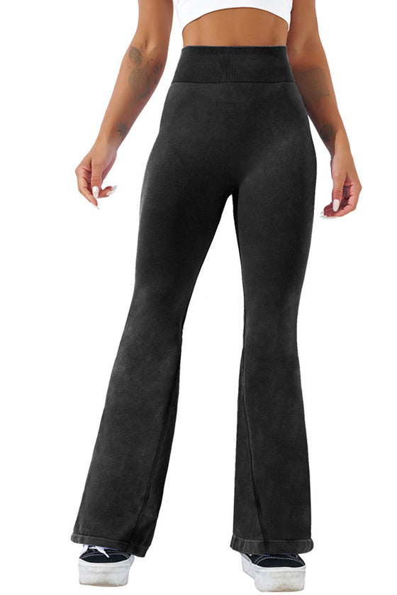 PACK265532-P2-1, Black High Waist Butt Lift Yoga Flared Leggings