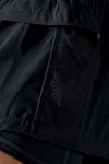 PACK265533-P2-1, Black Double Layer High Waistband Mesh Active Shorts