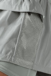PACK265533-P1011-1, Light Grey Double Layer High Waistband Mesh Active Shorts