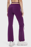 PACK265534-P508-1, Violet Arched Cut out Waist Lace up Flared Active Pants