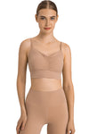 PACK264766-P4016-1, Light French Beige Sexy Ruched Thin Straps Gym Bra