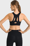 PACK264767-P2-1, Black Stylish Cutout High Impact Support Yoga Bra