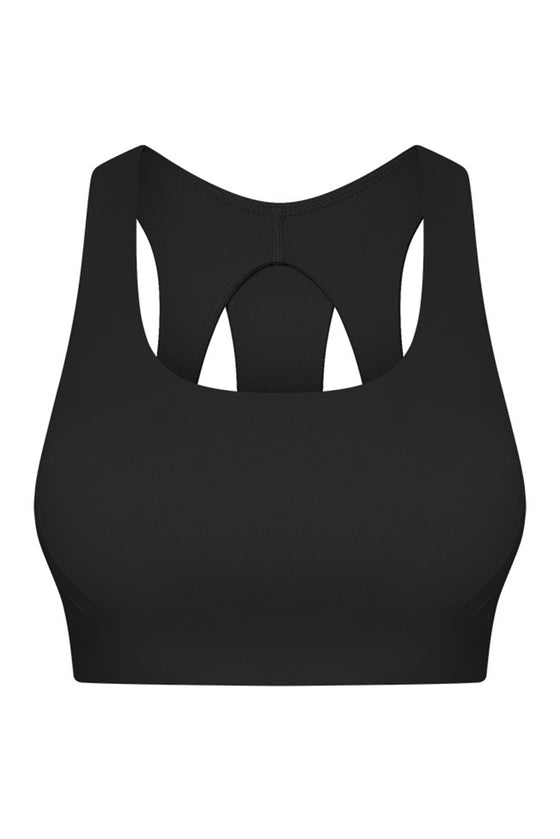 PACK264767-P2-1, Black Stylish Cutout High Impact Support Yoga Bra