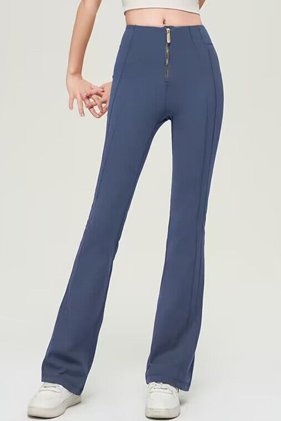 PACK265536-P604-1, Ashleigh Blue Front Zipped Flare Leggings