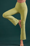 PACK265539-P1909-1, Pear Green V Crossover High Waist Workout Flare Leggings