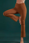 PACK265539-P2017-1, Chestnut V Crossover High Waist Workout Flare Leggings