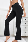 PACK265540-P2-1, Black Crossed High Waist Flare Yoga Pants