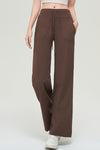 PACK265538-P1017-1, Coffee Drawstring Stitching Pockets Loose Sweatpants