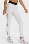 PACK265537-P1-1, White Stitching Waistband Sideseam Detail Gym Leggings