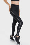 PACK265537-P2-1, Black Stitching Waistband Sideseam Detail Gym Leggings