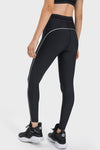 PACK265537-P2-1, Black Stitching Waistband Sideseam Detail Gym Leggings